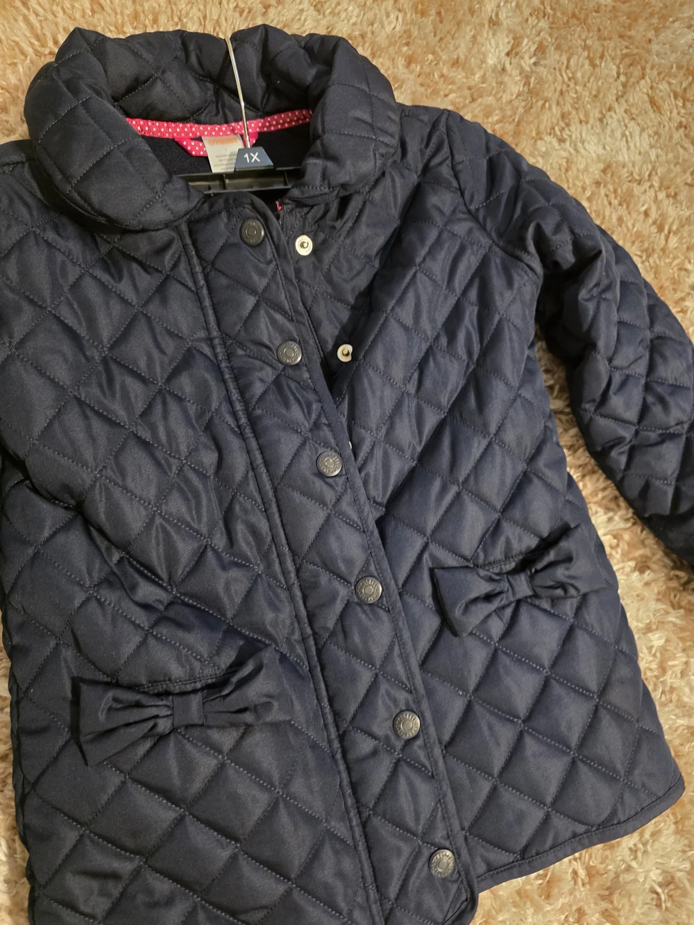 Gymboree Black Jacket with Pink Polka-Dot Trim